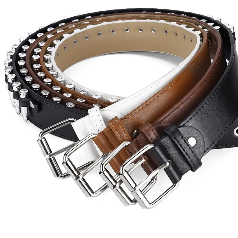 Brown Retro Bullet Belt for Women Men — feature 4
