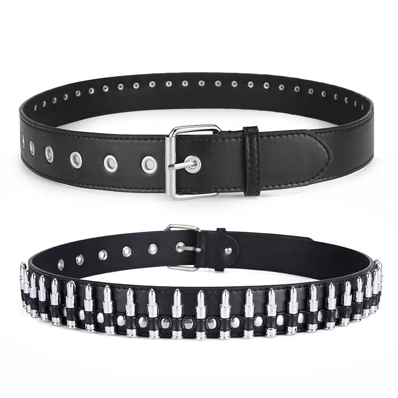 Brown Retro Bullet Belt for Women Men — feature 7