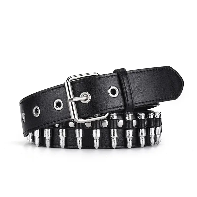 Brown Retro Bullet Belt for Women Men — feature 8