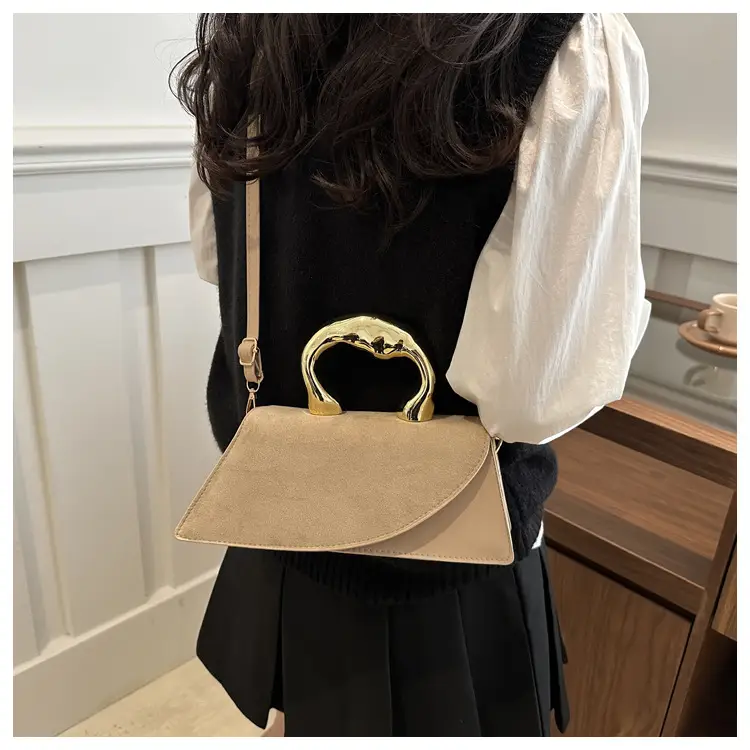Nude Suede Shoulder Bag for Women 2025 Summer — feature 16