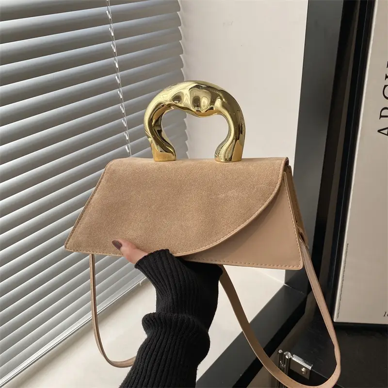 Nude Suede Shoulder Bag for Women 2025 Summer - Image 3