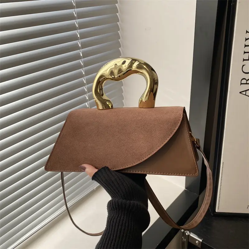 Nude Suede Shoulder Bag for Women 2025 Summer - Image 4