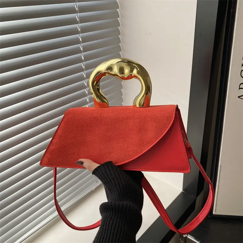 Nude Suede Shoulder Bag for Women 2025 Summer - Image 5