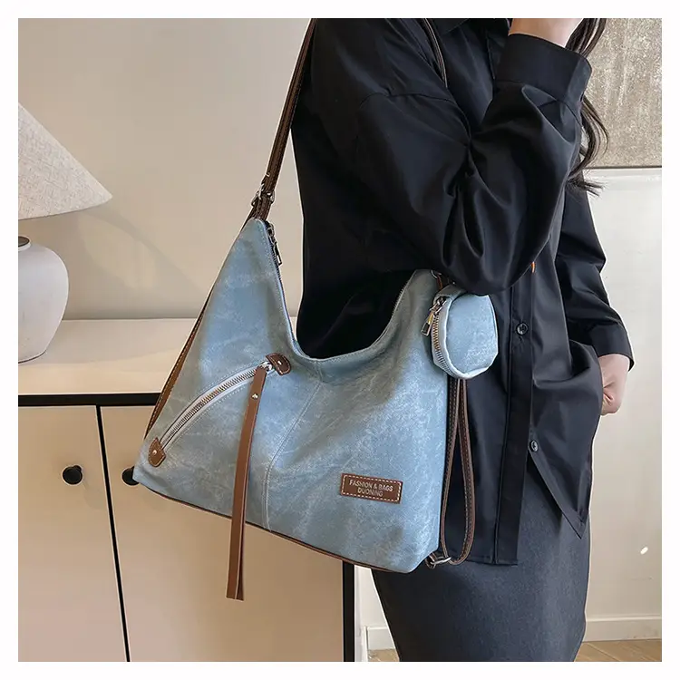 Light Blue Korean Style Shoulder Crossbody Tote Bag for Women — feature 13