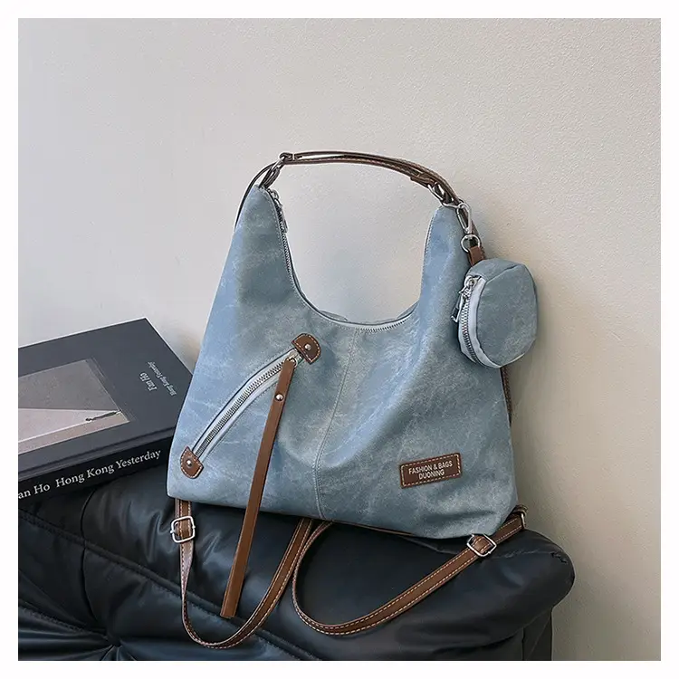 Light Blue Korean Style Shoulder Crossbody Tote Bag for Women — feature 21