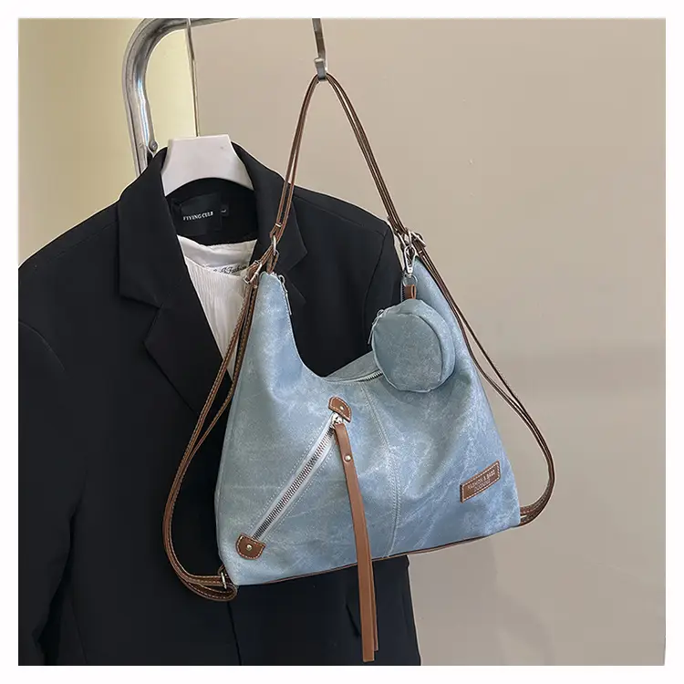 Light Blue Korean Style Shoulder Crossbody Tote Bag for Women — feature 25