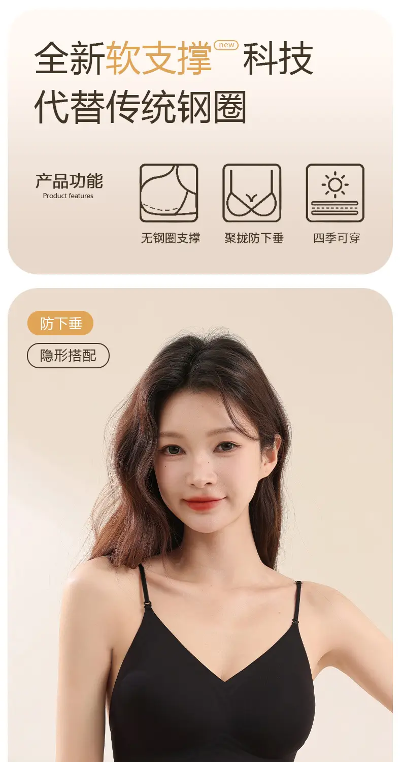 Liquid Foundation Beauty Back Invisible Seamless Jelly Exterior Underwear Women's Dressing Unpermeable Sling Special Thin Shoulder Strap Bra — feature 2