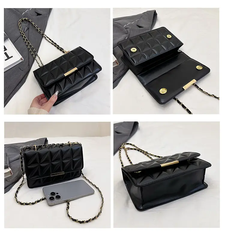 Cream Quilted Chain Shoulder Bag for Women — feature 12