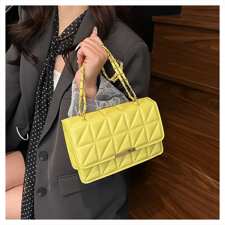 Cream Quilted Chain Shoulder Bag for Women — feature 16