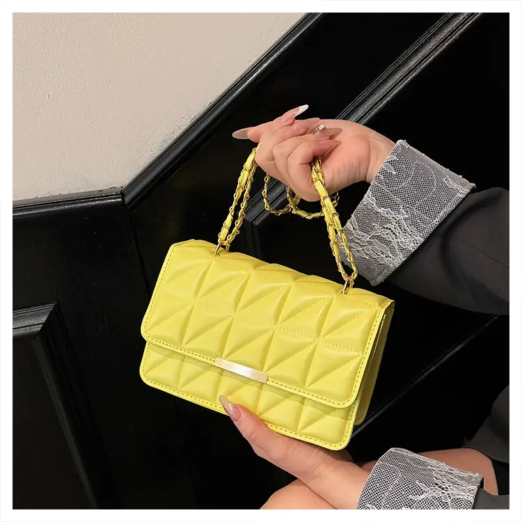 Cream Quilted Chain Shoulder Bag for Women — feature 17