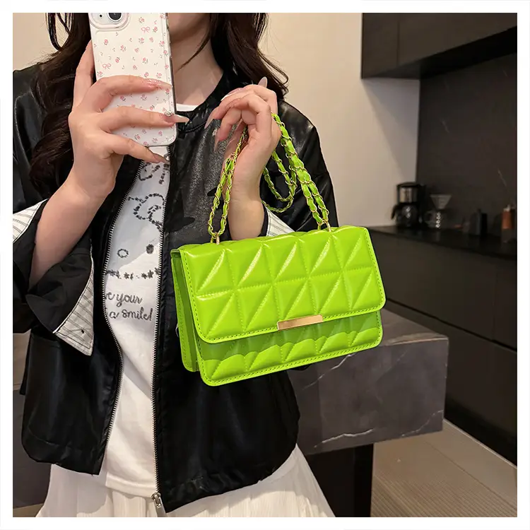 Cream Quilted Chain Shoulder Bag for Women — feature 21