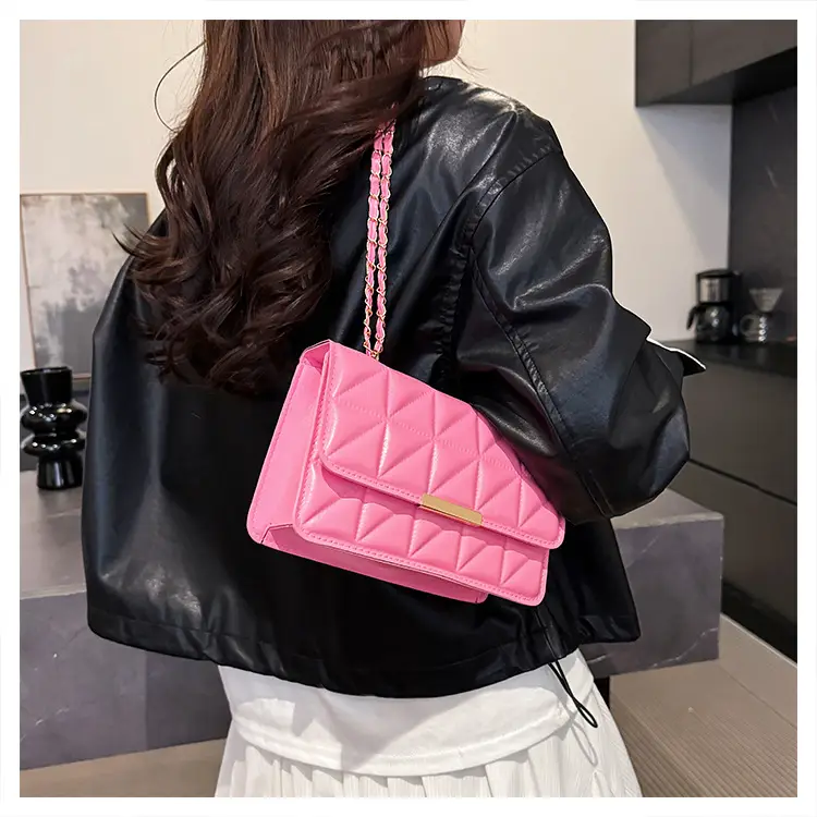 Cream Quilted Chain Shoulder Bag for Women — feature 23