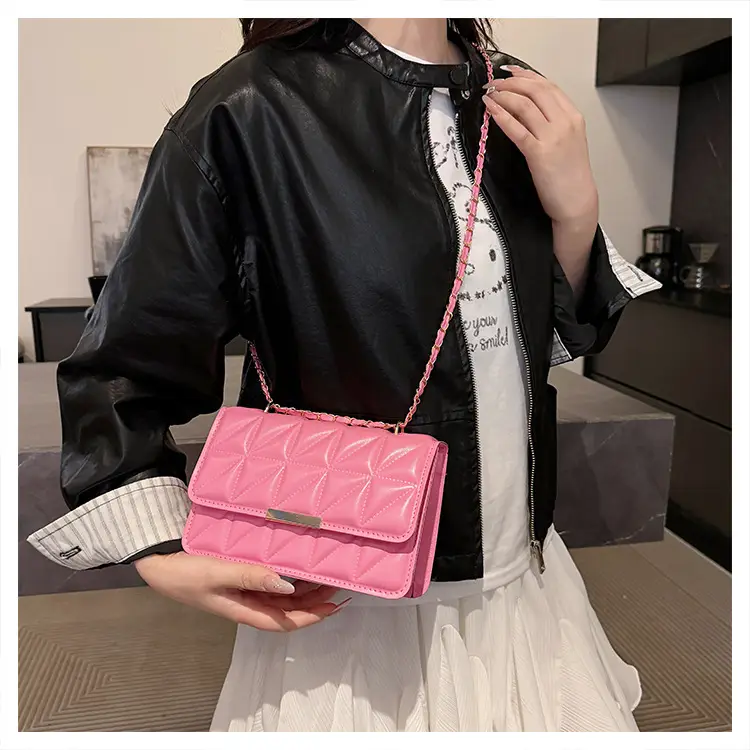 Cream Quilted Chain Shoulder Bag for Women — feature 24