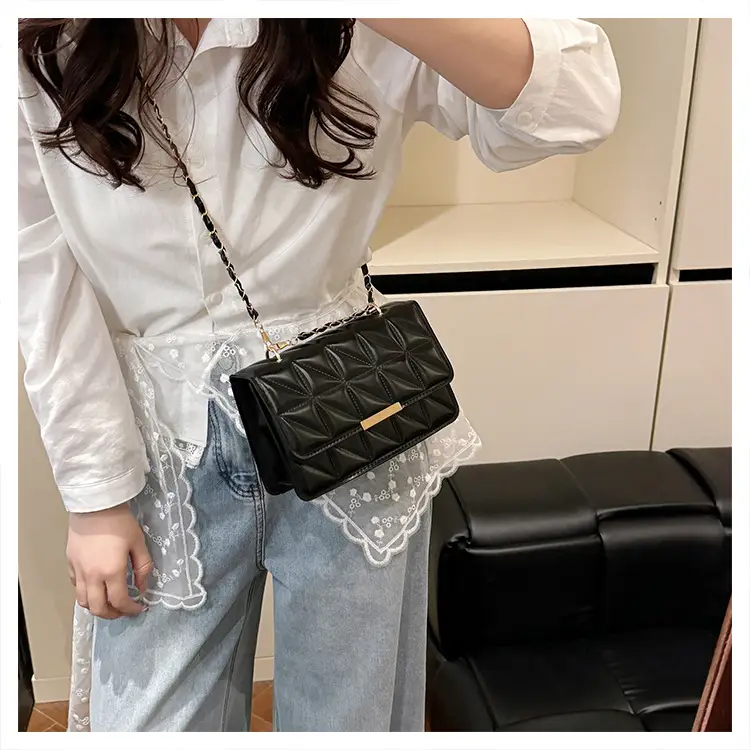 Cream Quilted Chain Shoulder Bag for Women — feature 26
