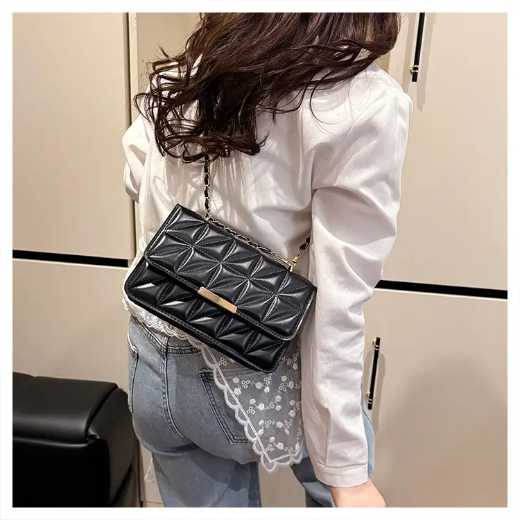 Cream Quilted Chain Shoulder Bag for Women — feature 27