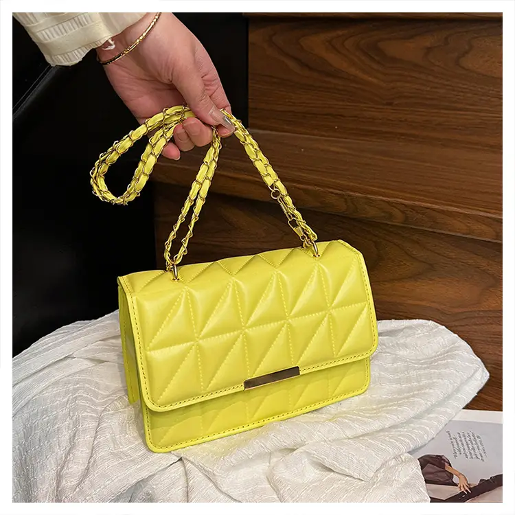 Cream Quilted Chain Shoulder Bag for Women — feature 31