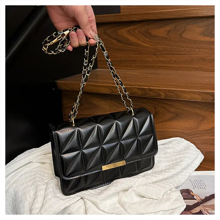 Cream Quilted Chain Shoulder Bag for Women — feature 32