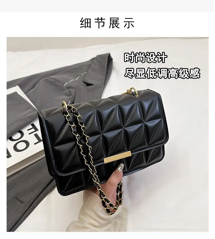 Cream Quilted Chain Shoulder Bag for Women — feature 4