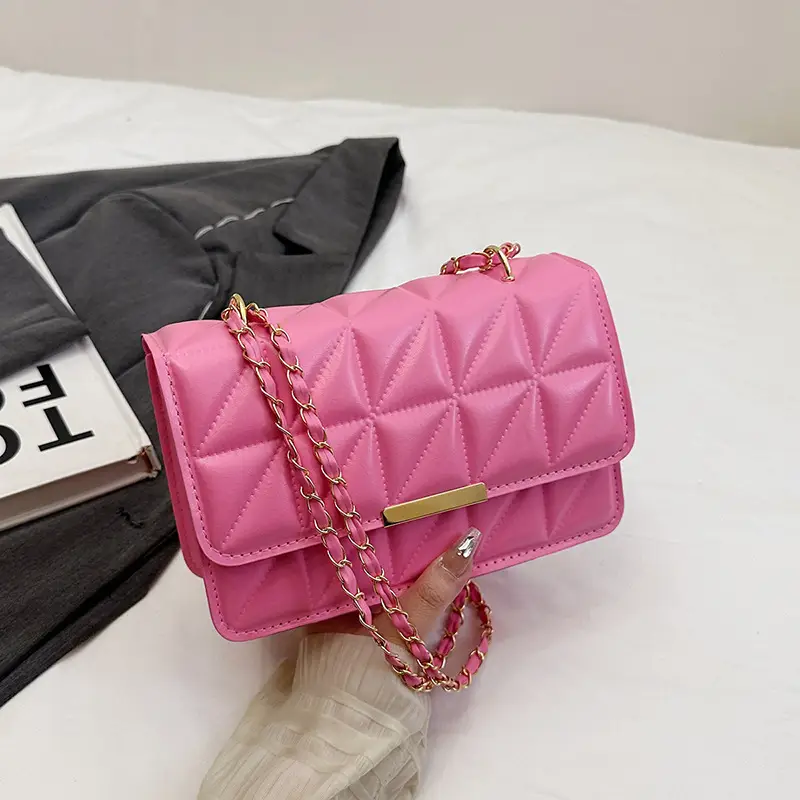 Cream Quilted Chain Shoulder Bag for Women