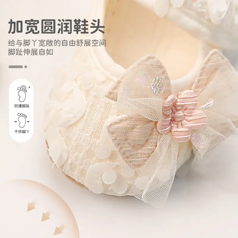 25 Spring Baby Soft Sole Toddler Shoes with Cartoon Bow Strap