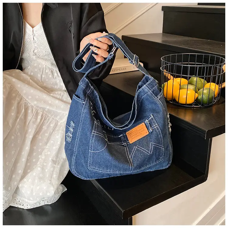 Light Blue Denim Crossbody Shoulder Bag for Women — feature 12