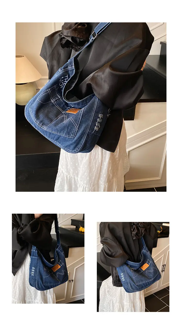 Light Blue Denim Crossbody Shoulder Bag for Women — feature 18
