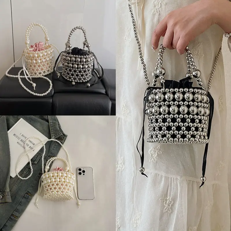 Korean Style Pearl Embellished Shoulder Bag - Image 3