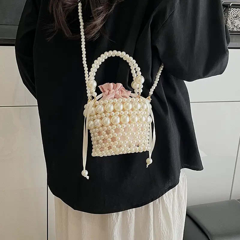 Korean Style Pearl Embellished Shoulder Bag - Image 6