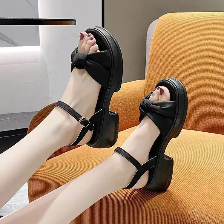 Women's Black Bow Sandals Summer 2025 - Image 7