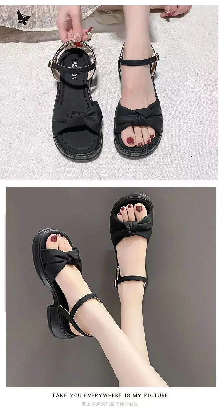 Women's Black Bow Sandals Summer 2025 — feature 7