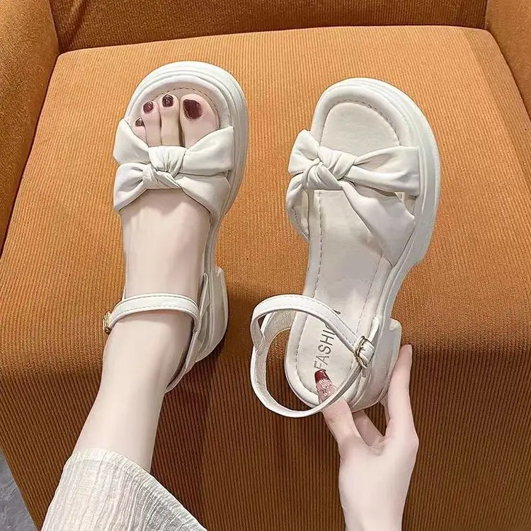 Women's Black Bow Sandals Summer 2025 - Image 3