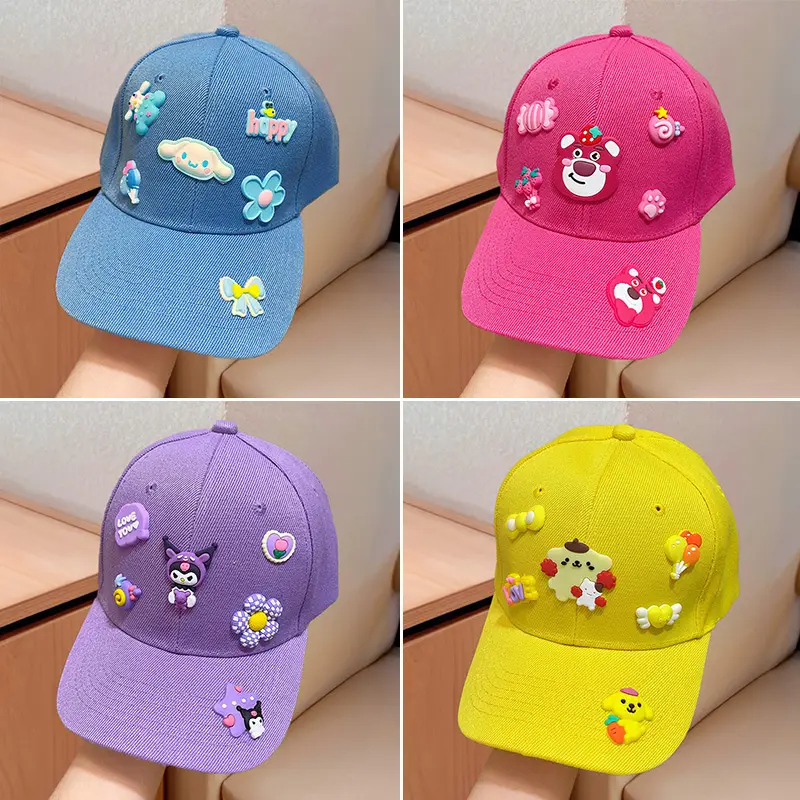 Kids Cartoon Sunshade Caps Kuromi Blue Pink Purple Yellow