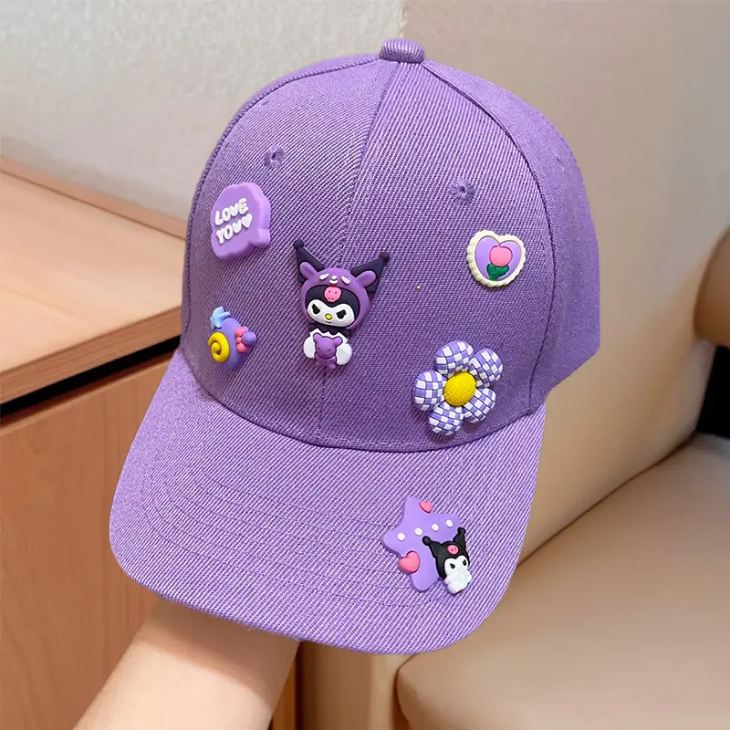 Kids Cartoon Sunshade Caps Kuromi Blue Pink Purple Yellow