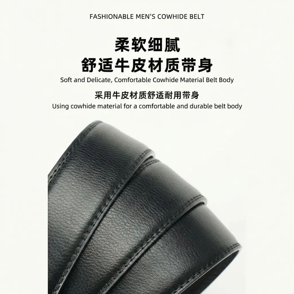 Men's Leather Belt Wallet with Automatic Buckle — feature 9