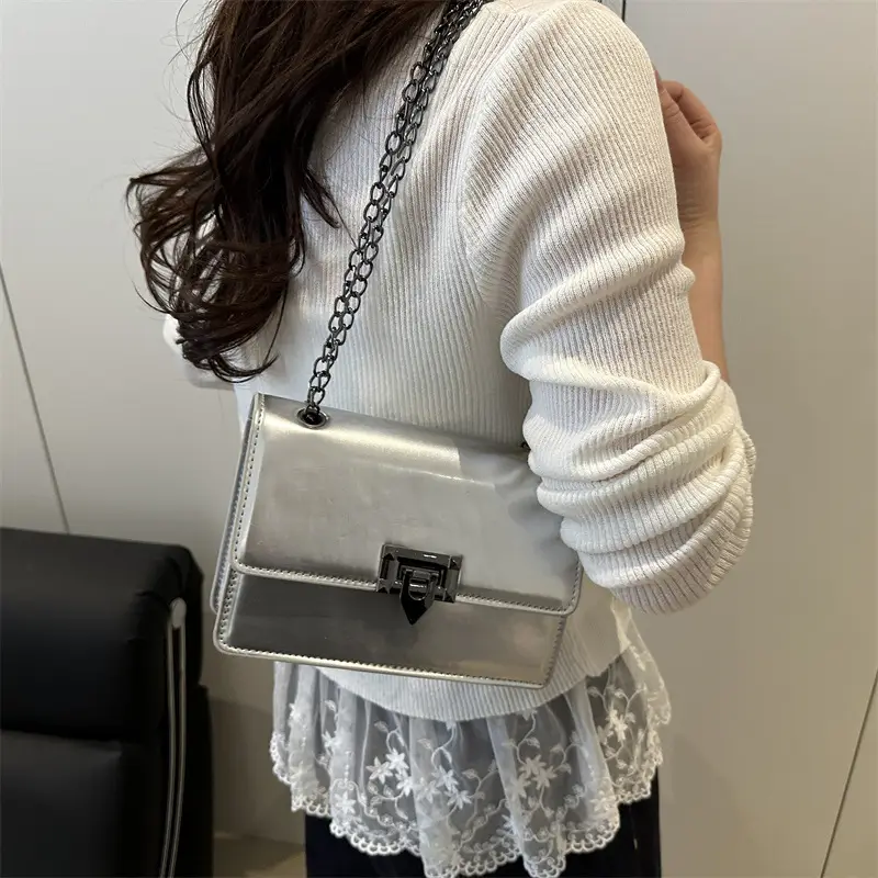 Orange Korean Style Chain Crossbody Bag 2025 - Image 7