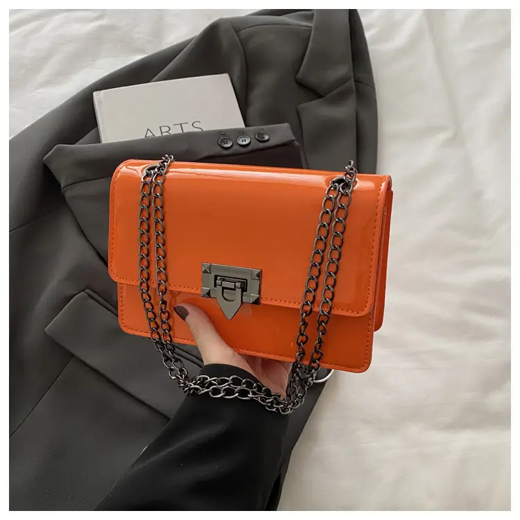 Orange Korean Style Chain Crossbody Bag 2025 - Image 4