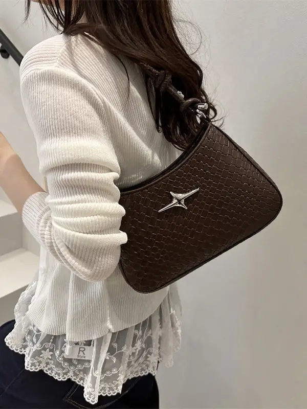 Korean Style Armpit Bag for Women Brown 2025 - Image 9