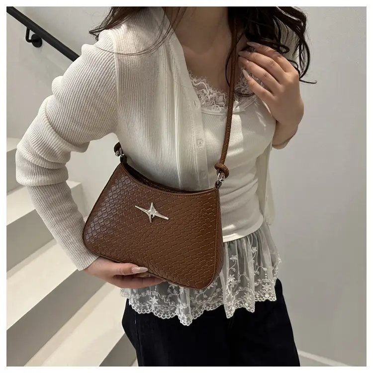 Korean Style Armpit Bag for Women Brown 2025 — feature 12