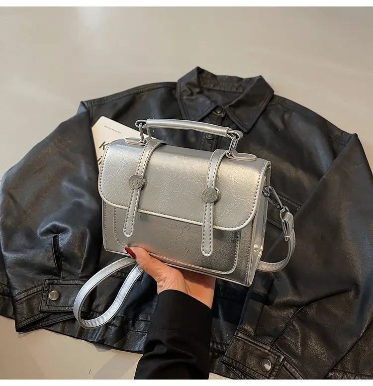 White Square Crossbody Bag for Women 2026 Spring - Image 3