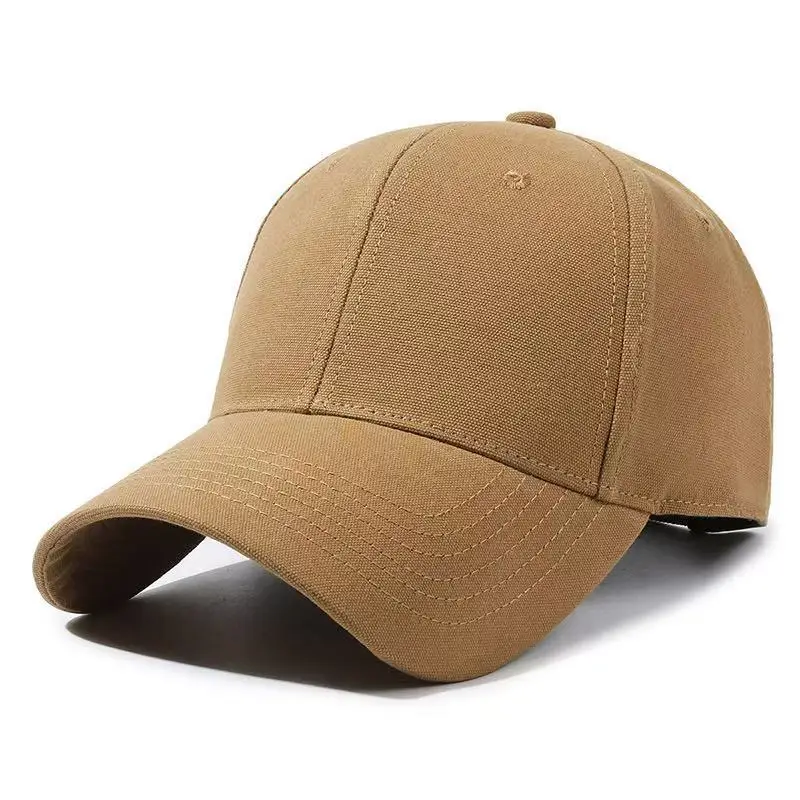 Brown Cotton Baseball Cap with Adjustable Strap