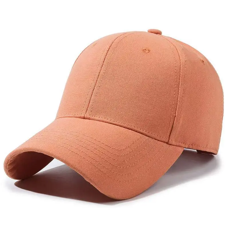 Brown Cotton Baseball Cap with Adjustable Strap