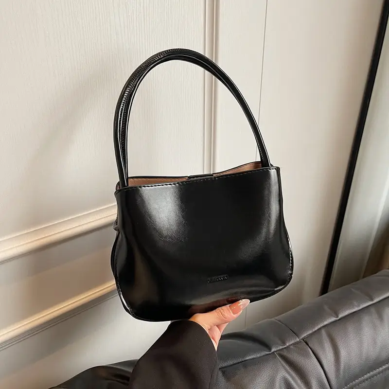 Pink Korean Handheld Bucket Bag with Crystal Bow