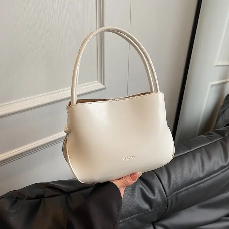 Pink Korean Handheld Bucket Bag with Crystal Bow