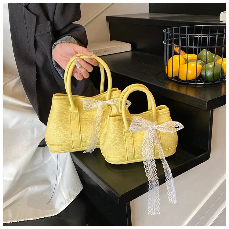 Women's Yellow Leather Bucket Bag Set 2025 Fashion — feature 42