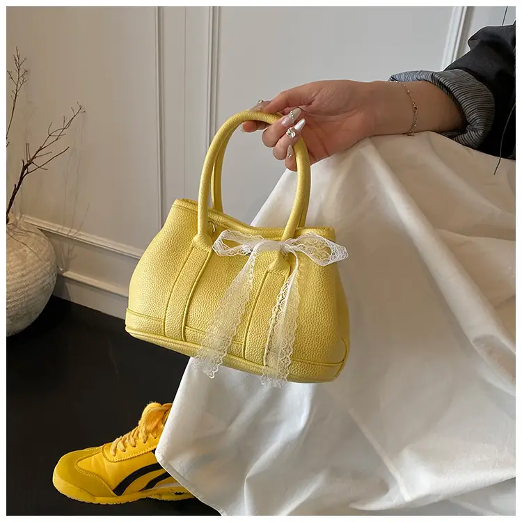 Women's Yellow Leather Bucket Bag Set 2025 Fashion — feature 43