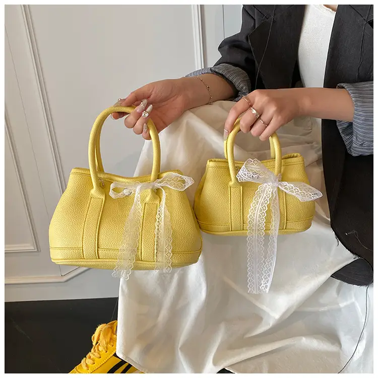 Women's Yellow Leather Bucket Bag Set 2025 Fashion — feature 44
