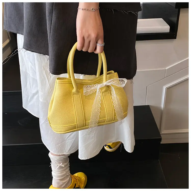 Women's Yellow Leather Bucket Bag Set 2025 Fashion — feature 45