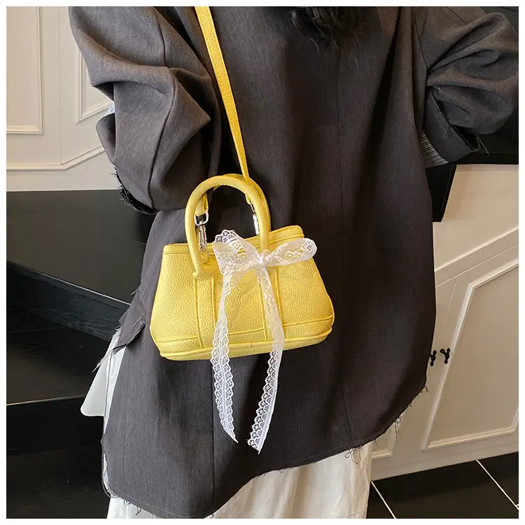 Women's Yellow Leather Bucket Bag Set 2025 Fashion — feature 46