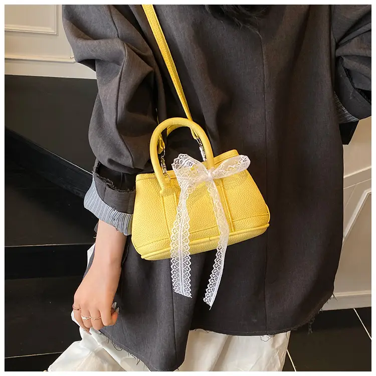 Women's Yellow Leather Bucket Bag Set 2025 Fashion — feature 47