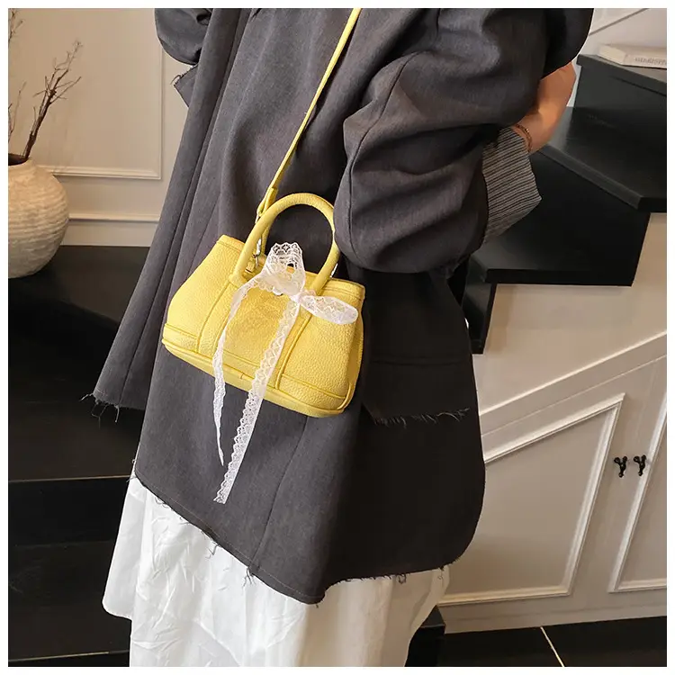 Women's Yellow Leather Bucket Bag Set 2025 Fashion — feature 48